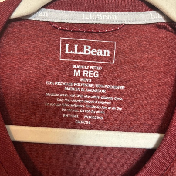 L.L. Bean‎ Men's Shirt Performance Short Sleeve Recycled Polyester Red Size M - Picture 3 of 5